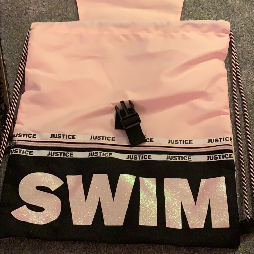 justice drawstring bag